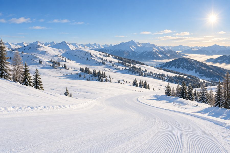 Generic high-elevation winter ski landscape